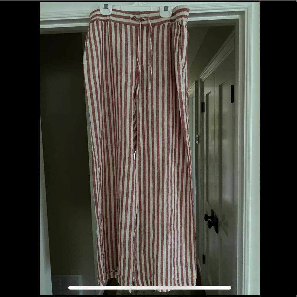 Striped linen pants